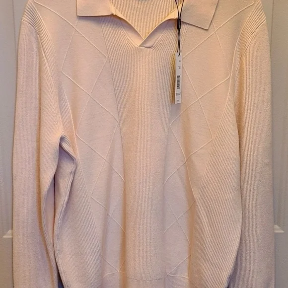 Tahari Cream V-Neck Sweater Soft Knit - Main Image